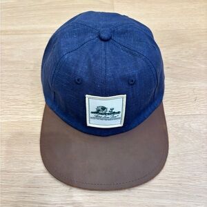 Aime Leon Dore Baseball Cap Chambray Leather Brim Adjustable Strapback Hat